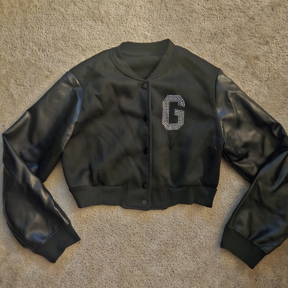 SHEIN Black Varsity Jacket with Classic Design - Picture 1 of 4